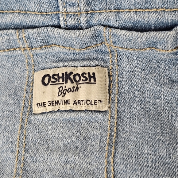 OshKosh B'Gosh Kids Overall Shorts Size 3T Blue Jeans Embroidered Butterfly - Picture 2 of 10